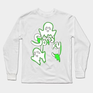 Spooky Ghosts with green slime Long Sleeve T-Shirt